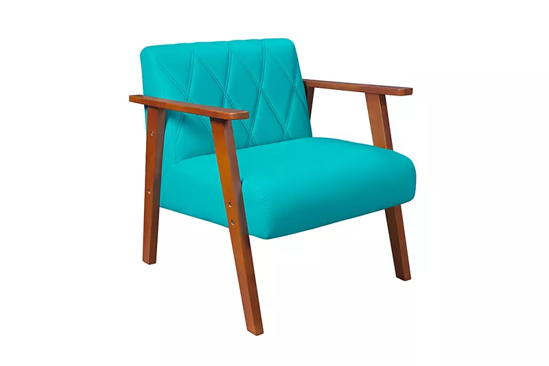 Poltrona Madri Para Sala Ou Recepção em Courino Ti... - Essencial Estofados - Loja da Fábrica