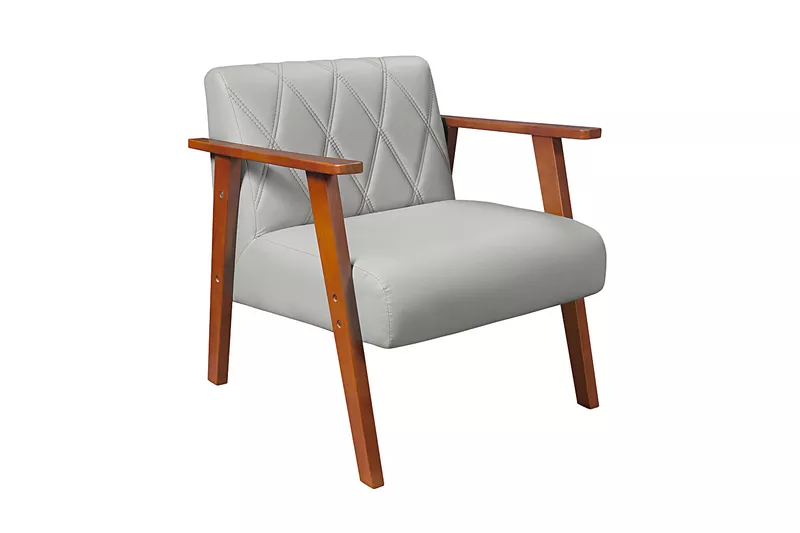 Poltrona Madri Para Sala Ou Recepção em Courino Ti... - Essencial Estofados - Loja da Fábrica