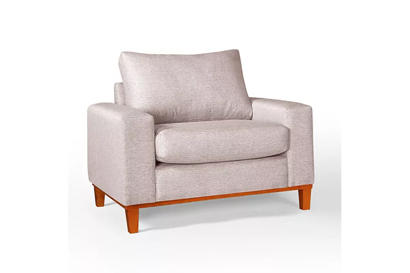 Poltrona Para Sala Istambul em Linho Champagne - N... - Essencial Estofados - Loja da Fábrica